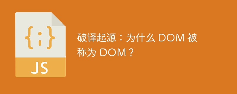 破译起源：为什么 DOM 被称为 DOM？