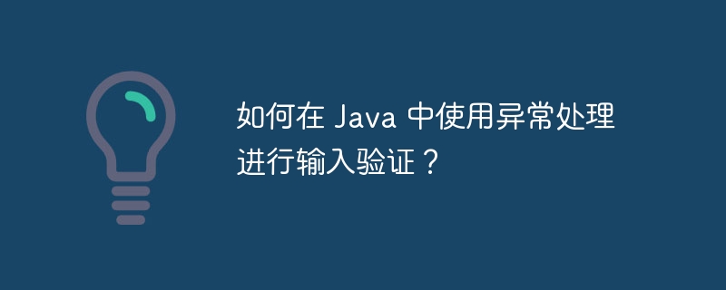 如何在 Java 中使用异常处理进行输入验证？