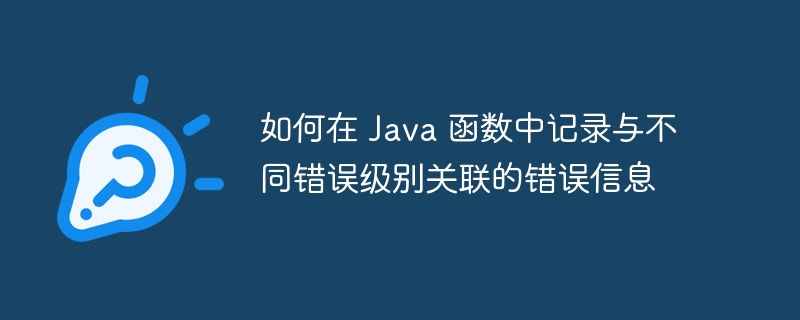 如何在 Java 函数中记录与不同错误级别关联的错误信息