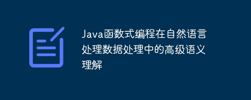 Java函数式编程在自然语言处理数据处理中的高级语义理解