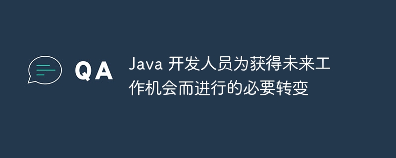 Java 开发人员为获得未来工作机会而进行的必要转变