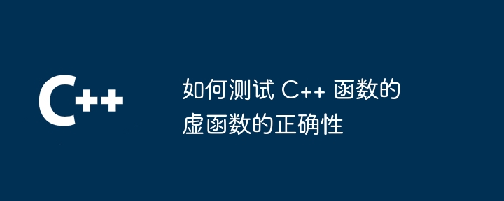 如何测试 C++ 函数的虚函数的正确性