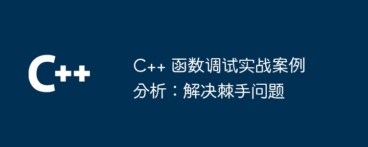 C++ 函数调试实战案例分析：解决棘手问题