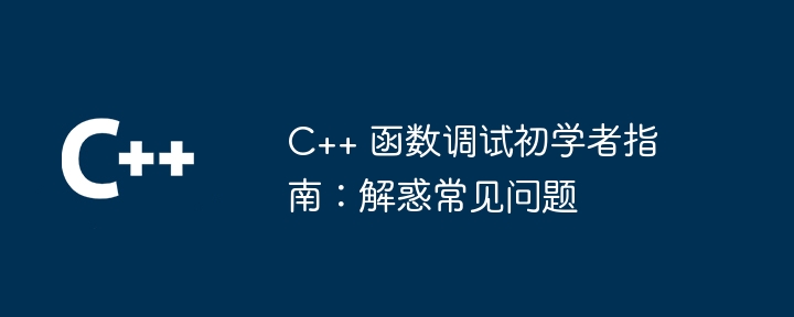 C++ 函数调试初学者指南：解惑常见问题