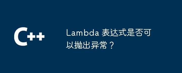 Lambda 表达式是否可以抛出异常？