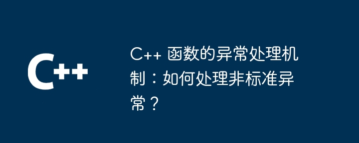 C++ 函数的异常处理机制：如何处理非标准异常？