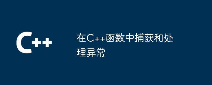 在C++函数中捕获和处理异常