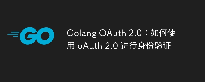 Golang OAuth 2.0：如何使用 oAuth 2.0 进行身份验证