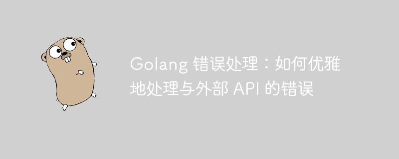 Golang 错误处理：如何优雅地处理与外部 API 的错误