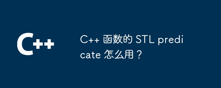 C++ 函数的 STL predicate 怎么用？