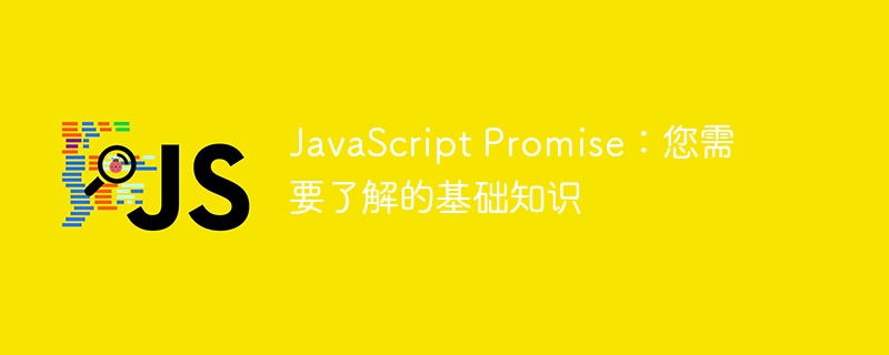 JavaScript Promise：您需要了解的基础知识