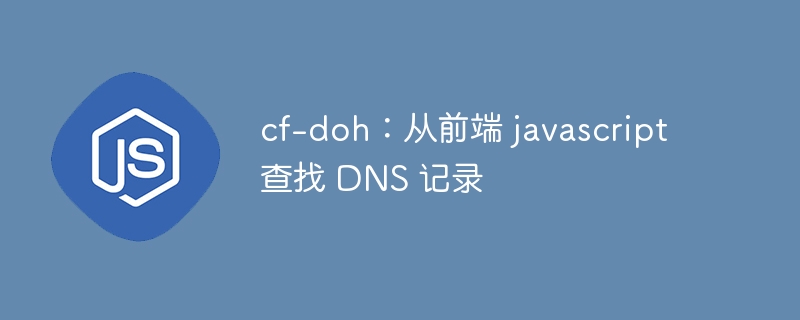 cf-doh：从前端 javascript 查找 DNS 记录