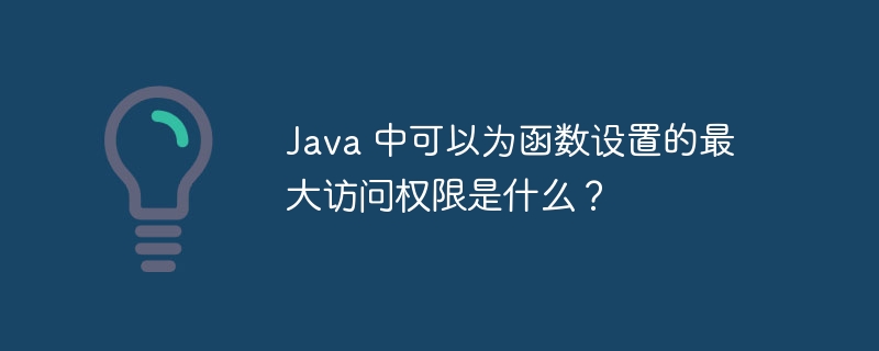 Java 中可以为函数设置的最大访问权限是什么？