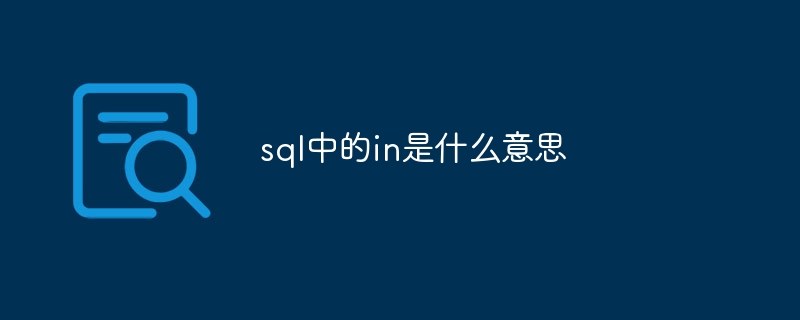 sql中的in是什么意思