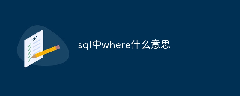 sql中where什么意思