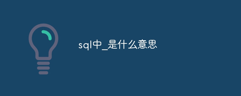 sql中_是什么意思