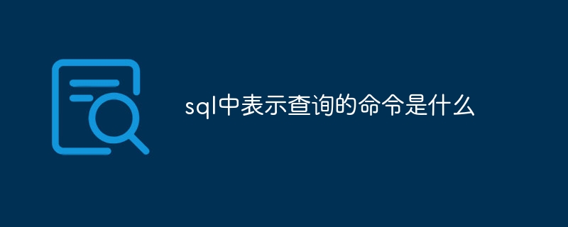 sql中表示查询的命令是什么