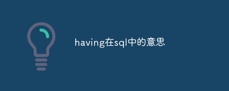 having在sql中的意思