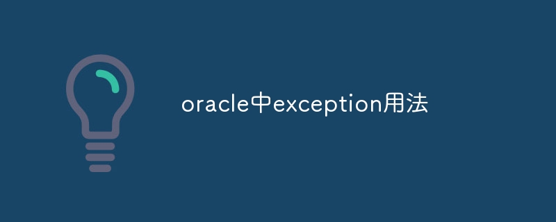 oracle中exception用法