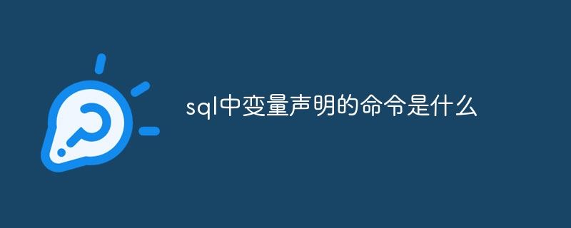 sql中变量声明的命令是什么