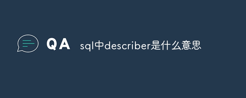 sql中describer是什么意思