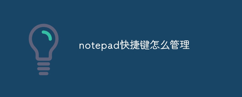 notepad快捷键怎么管理