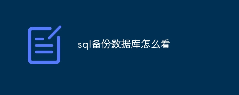 sql备份数据库怎么看