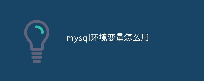 mysql环境变量怎么用