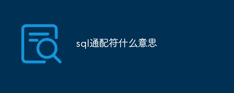 sql通配符什么意思