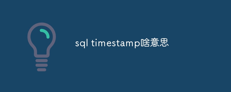 sql timestamp啥意思