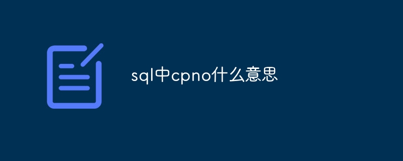 sql中cpno什么意思