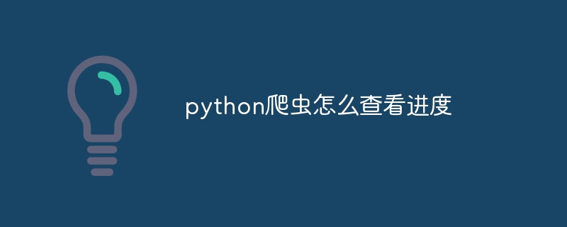 python爬虫怎么查看进度