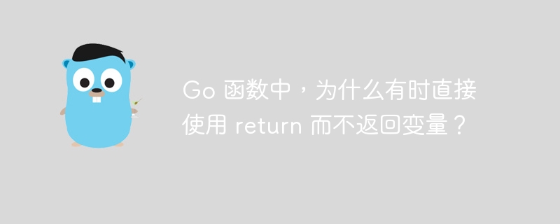 Go 函数中，为什么有时直接使用 return 而不返回变量？