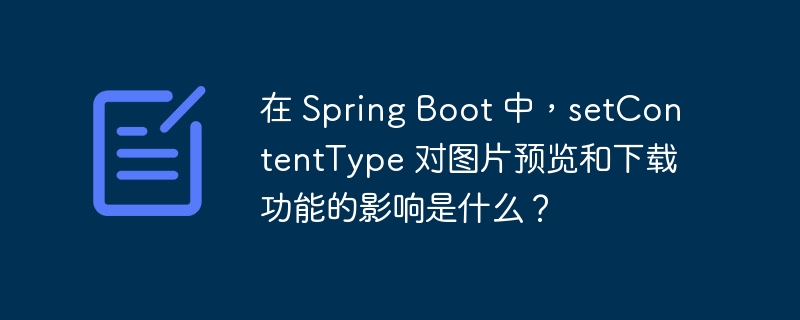 在 Spring Boot 中，setContentType 对图片预览和下载功能的影响是什么？