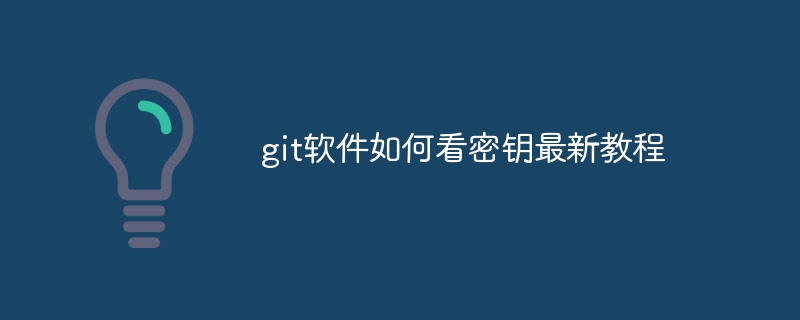 git软件如何看密钥最新教程