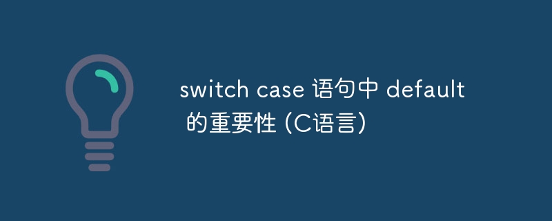 switch case 语句中 default 的重要性 (C语言)