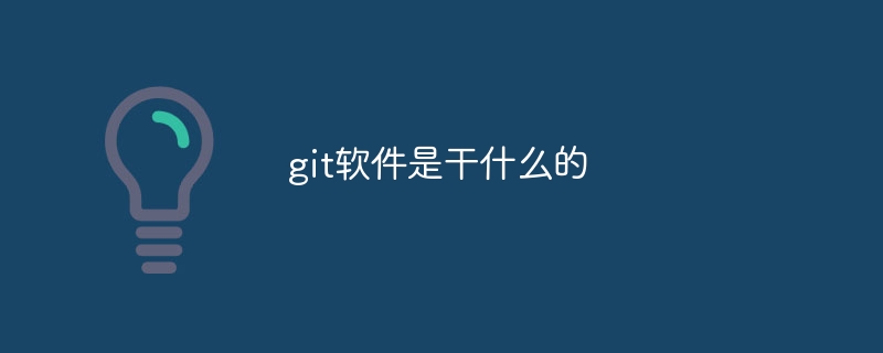 git软件是干什么的