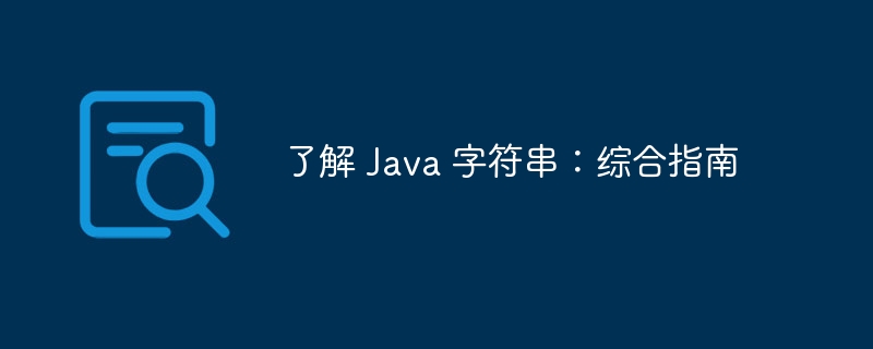 了解 Java 字符串：综合指南