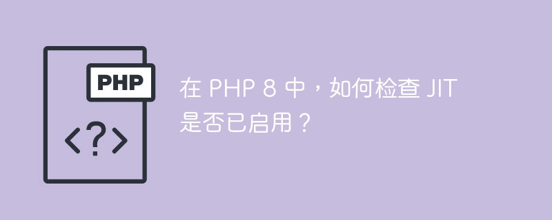 在 PHP 8 中，如何检查 JIT 是否已启用？