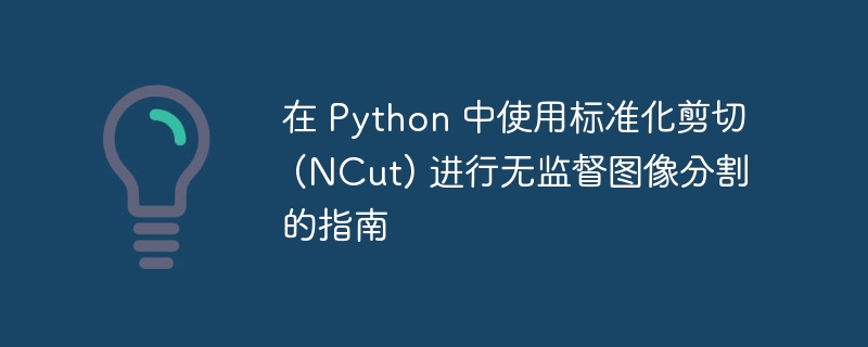 在 Python 中使用标准化剪切 (NCut) 进行无监督