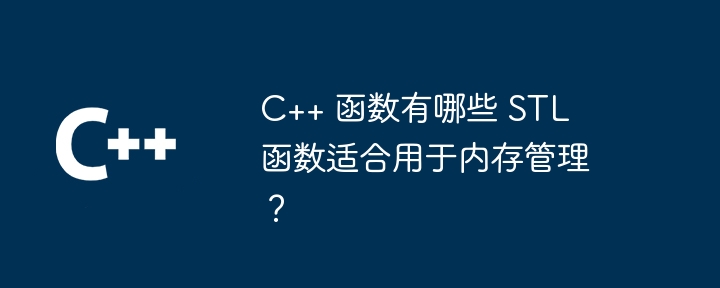 C++ 函数有哪些 STL 函数适合用于内存管理？