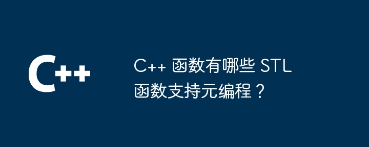 C++ 函数有哪些 STL 函数支持元编程？