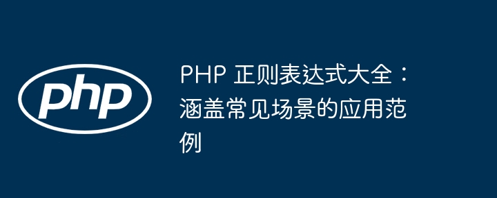 PHP 正则表达式大全：涵盖常见场景的应用范例