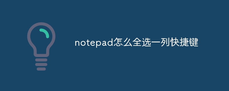 notepad怎么全选一列快捷键