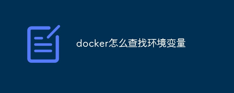 docker怎么查找环境变量