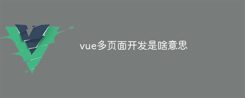 vue多页面开发是啥意思