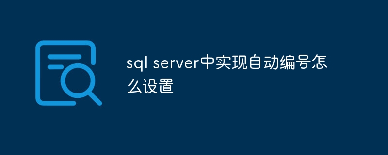 sql server中实现自动编号怎么设置