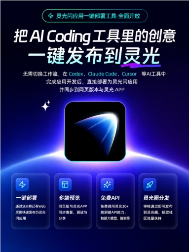 灵光APP上线“一键部署”：Codex、Claude Code应用3分钟从代码变产品